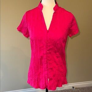 George Classics Blouse Vibrant Pink Women's Top Feminine Light Summer Cruise